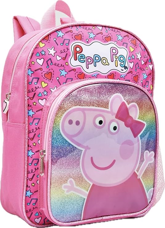 Peppa Pig Deluxe Backpack with Front Pocket and Zipper