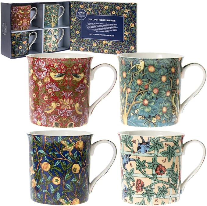 William Morris Birds Set of 4 Mug Set