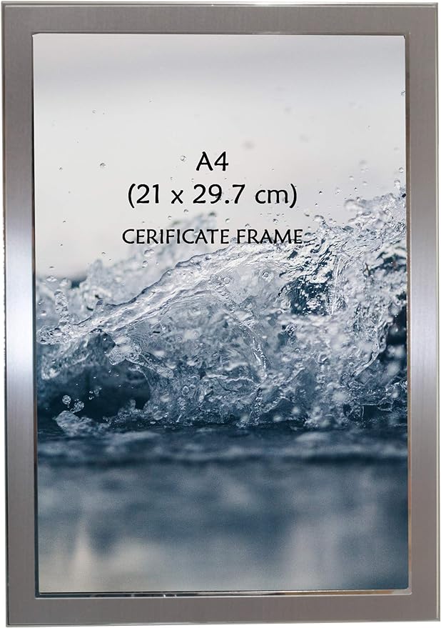 Plain Silver A4 Certificate Frame