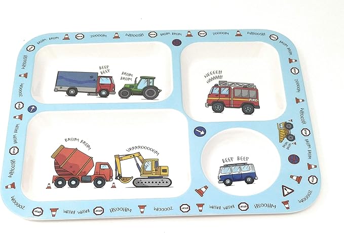 Blue children’s vehicles tray melamine kids serving tray
