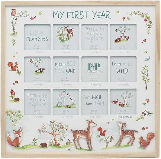Forest Friends My First Year Photo Frame