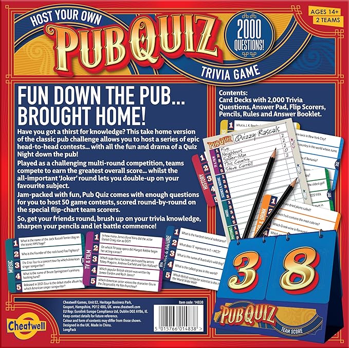 Cheatwell Games Host Your Own Pub Quiz