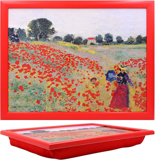 Claude Monet poppy field lap tray cushioned laptop tray