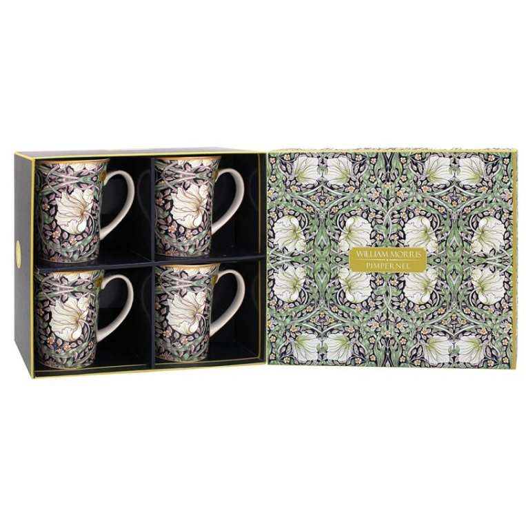 William Morris Pimpernel Mugs Set of 4 in gift box – The Leonardo Collection