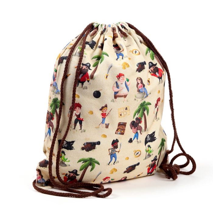 Jolly Rogers Pirate Canvas Drawstring Bag