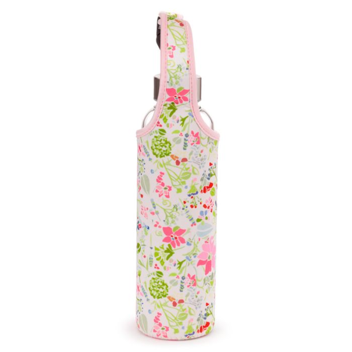 Julie Dodsworth Pink Botanical Glass Water Bottle with Protective Sleeve