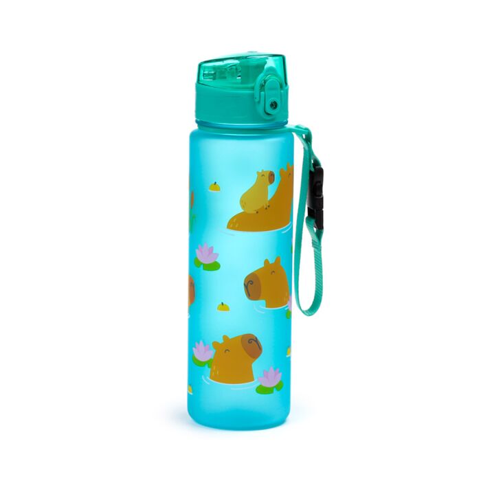 Puckator Capybara 600ml Pop Top Water Bottle with Cute Animal Design