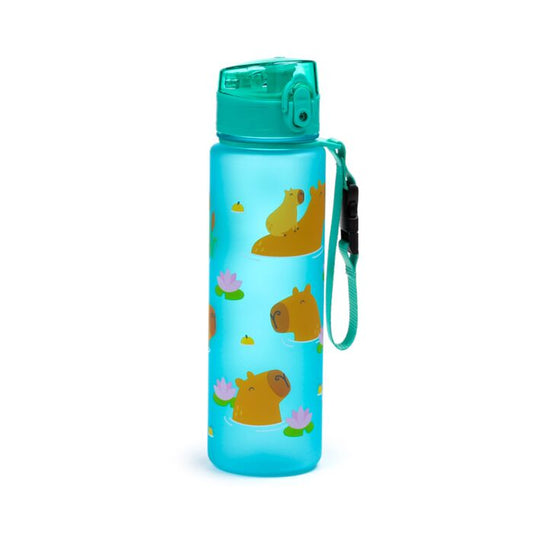 Puckator Capybara 600ml Pop Top Water Bottle with Cute Animal Design