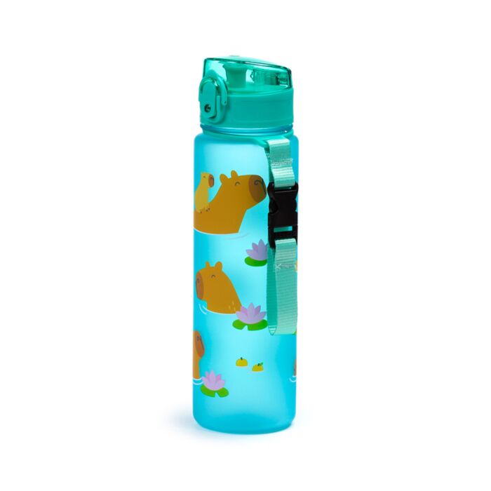 Leakproof 600ml capybara water bottle with strap by Puckator