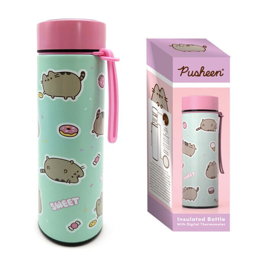 Pusheen The Cat Sweets Digital Thermometer Water Bottle 450ml