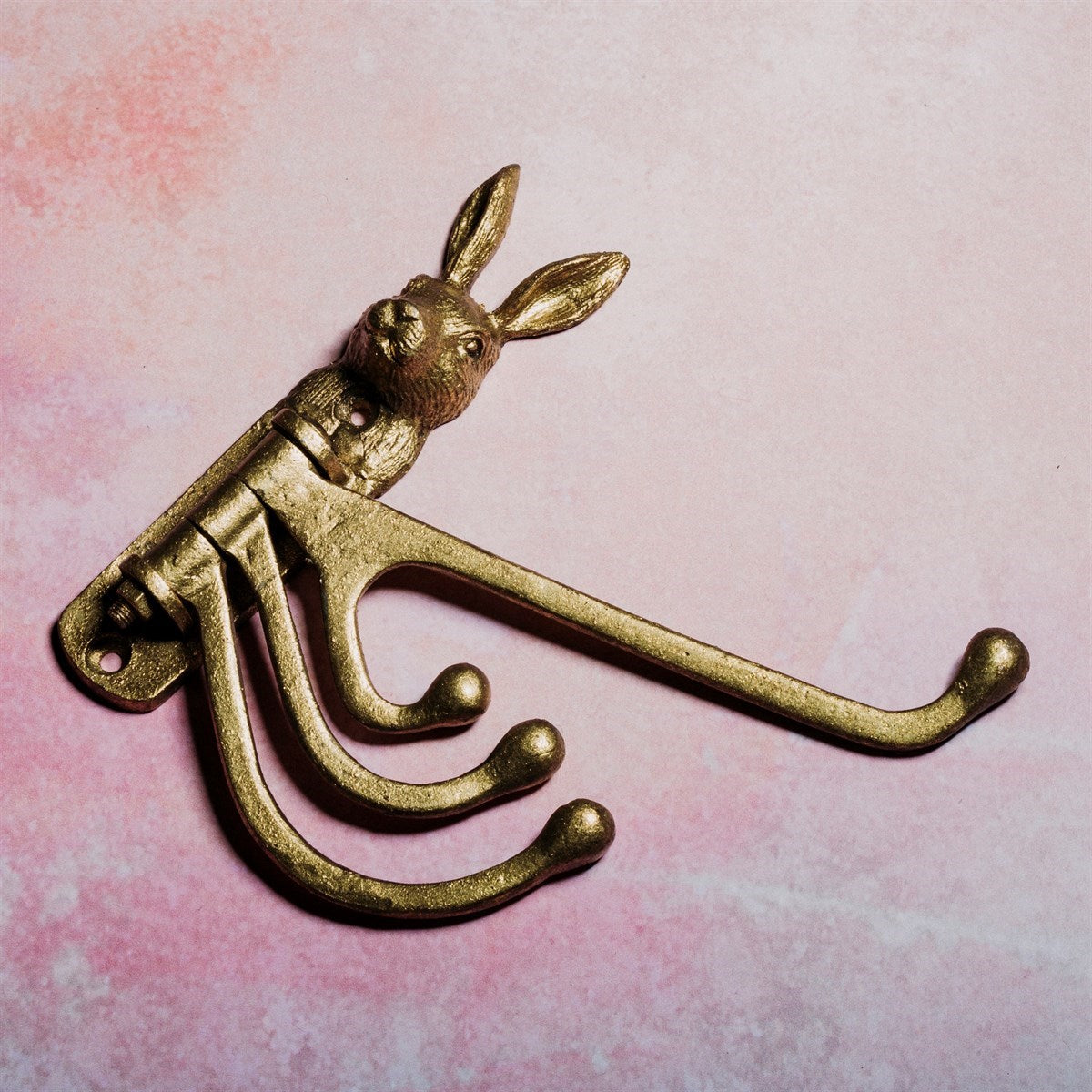 Sass & Belle gold rabbit multi hook – pewter decorative wall hook