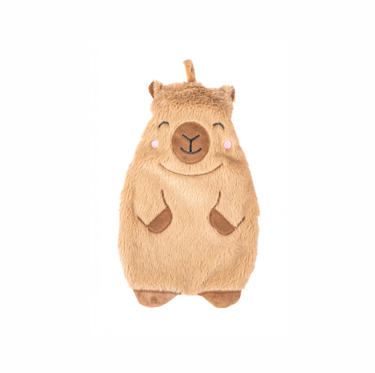 Sass & Belle Coco Capybara Hot Water Bottle – plush animal cover front view