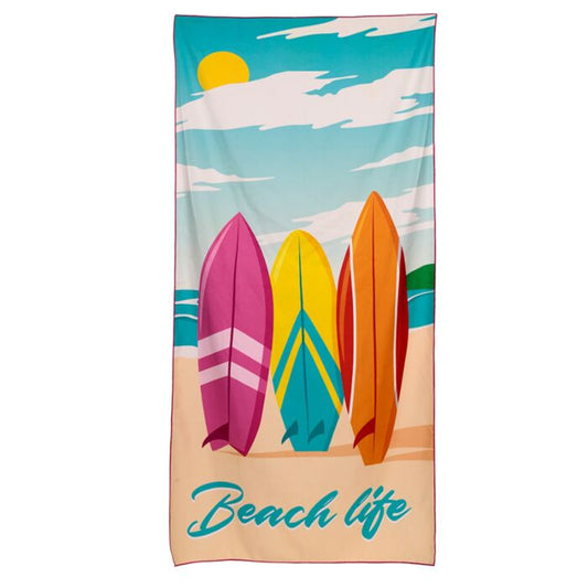 Beach Life Surf Microfibre Beach Towel