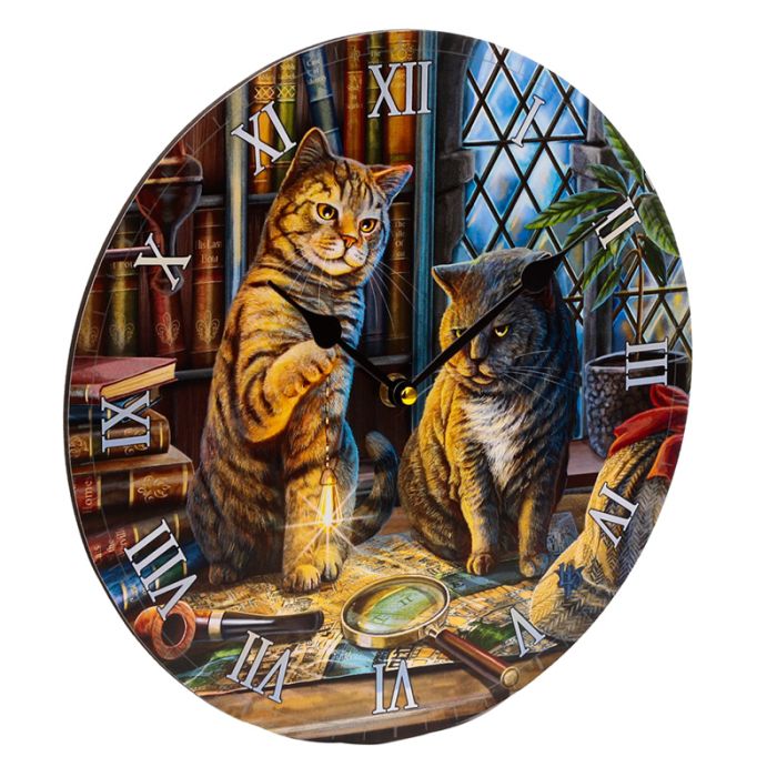 Lisa Parker Purrlock Holmes Cat Picture Clock