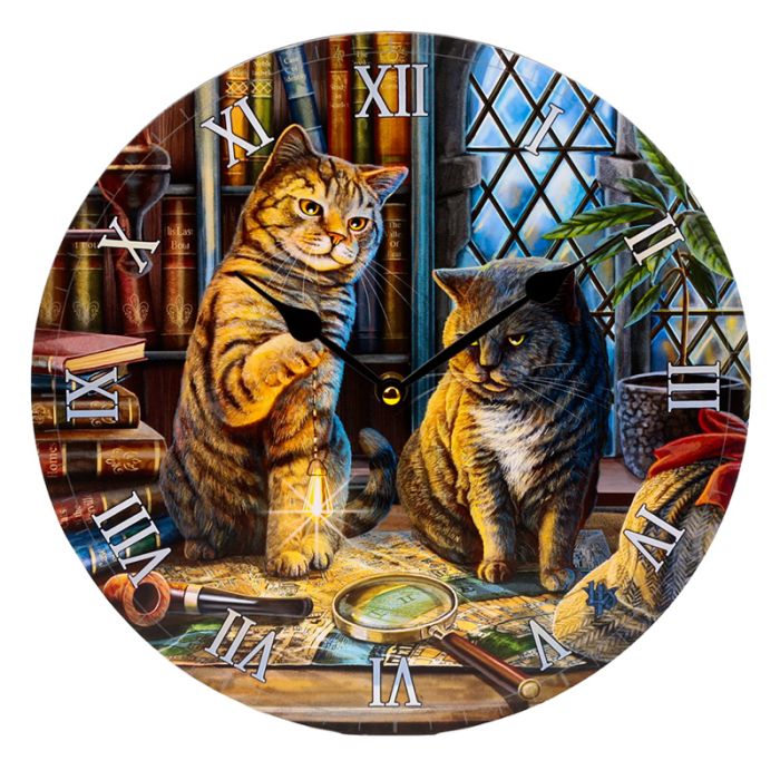 Lisa Parker Purrlock Holmes Cat Picture Clock