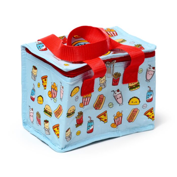Puckator Foodiemals insulated lunch cool bag front angle view