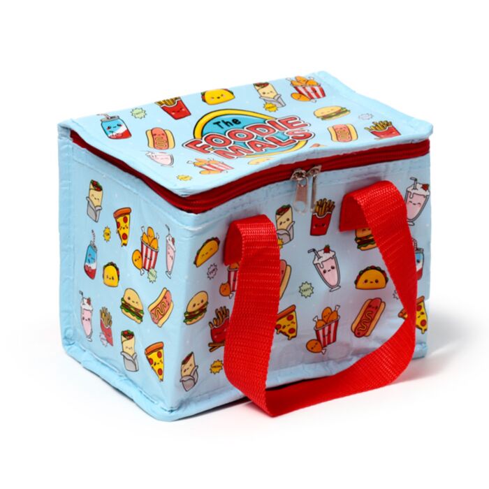 Foodiemals RPET cooler bag with red carry handles