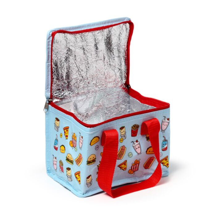 Open insulated lunch bag with foil lining interior