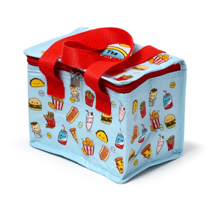 Reusable RPET cool bag with burgers pizza and fries print