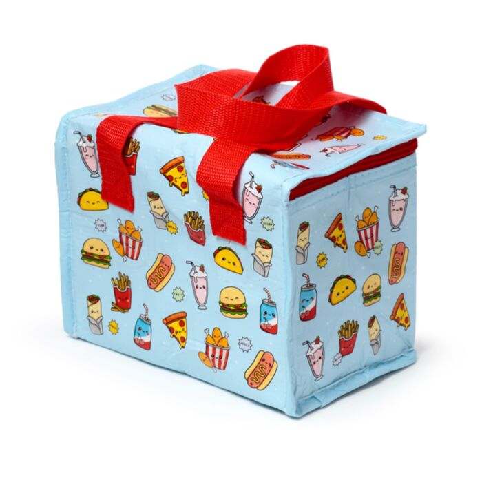 Foodiemals cooler lunch bag with playful fast food design
