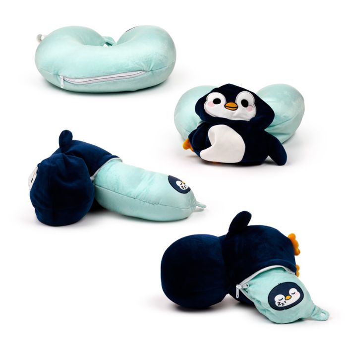 Swapseazzz Adoramals Ocean Penguin 2-in-1 Plush Travel Pillow & Toy