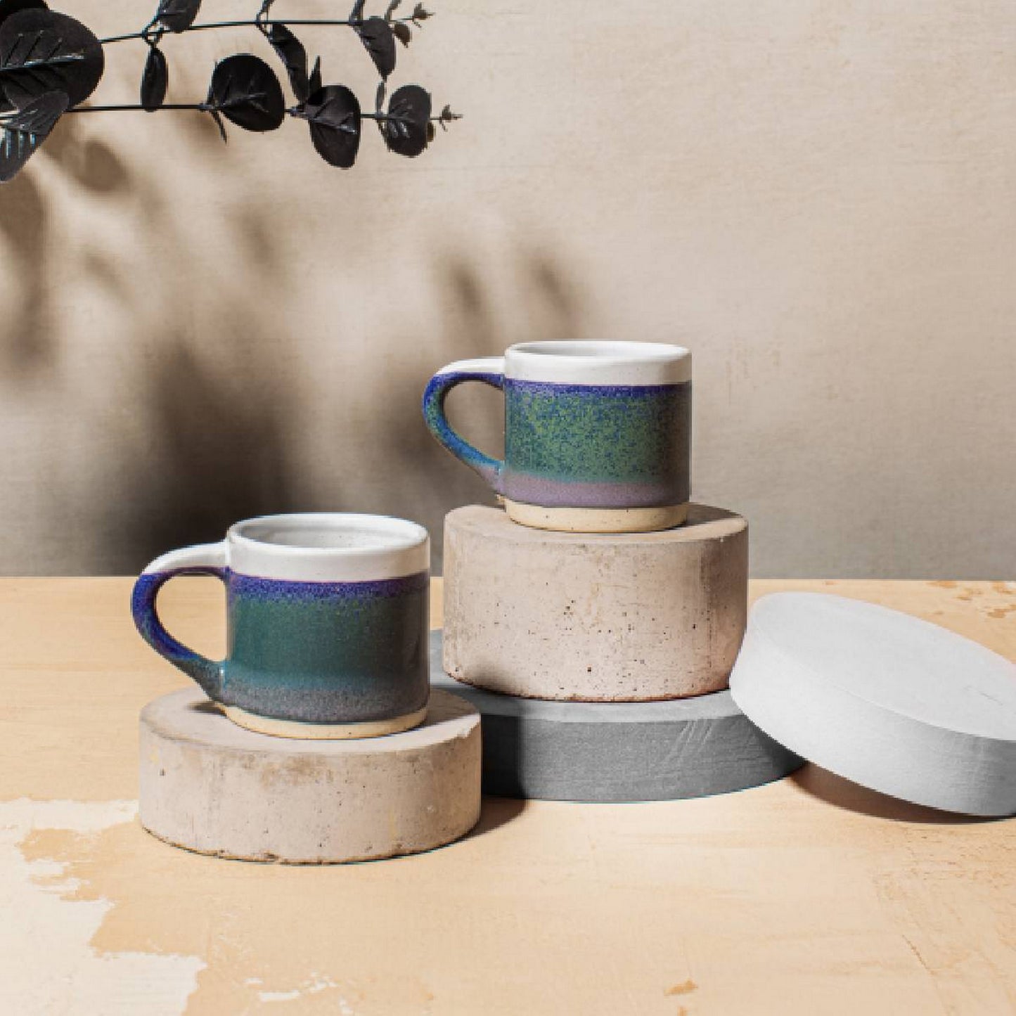 Set of 2 Marlowe Blue Espresso Mugs