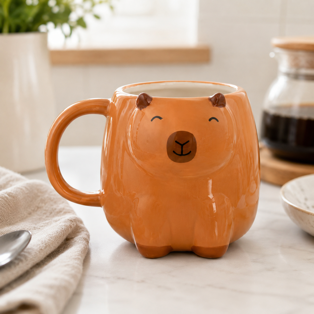 Sass & Belle Capybara Shaped Mug – 380ml Cute Animal Gift Mug