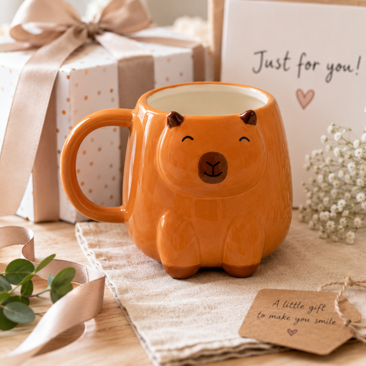 Sass & Belle Capybara Shaped Mug – 380ml Cute Animal Gift Mug