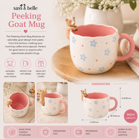 Peeking goat coffee cup by Sass and Belle animal mug