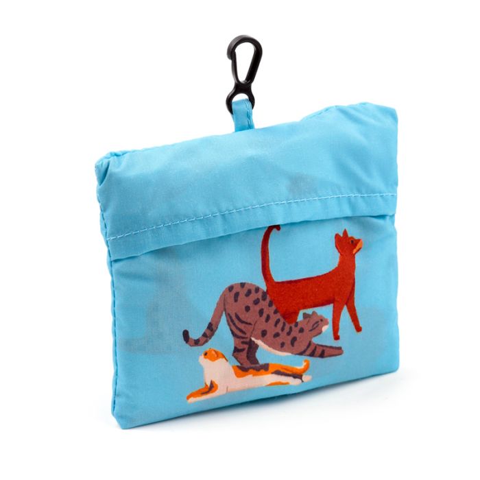 Foldable Reusable RPET Shopping Bag Feline Fine Cats