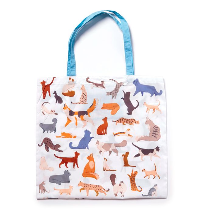 Foldable Reusable RPET Shopping Bag Feline Fine Cats