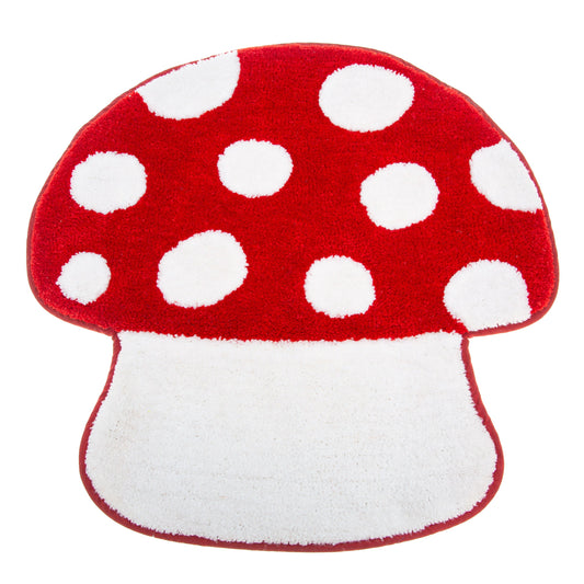 Red Mushroom Tufted Bath Mat