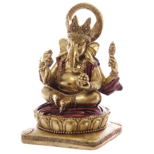 Gold & Red Ganesh Statue
