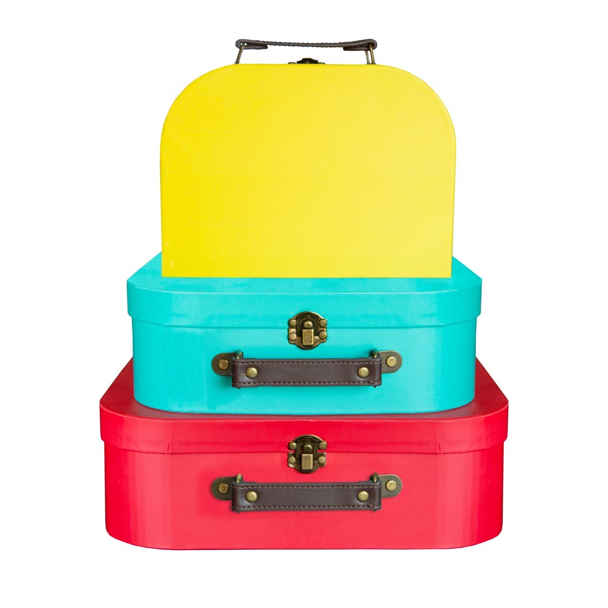 Decorative storage suitcase set for crafts letters stationery