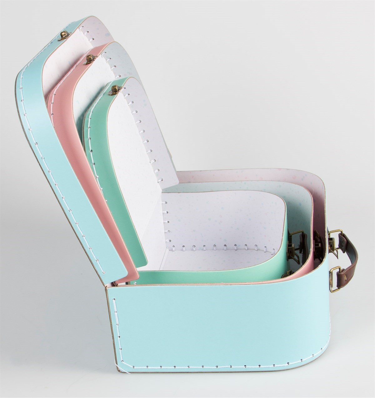 Set of 3 Pastel Retro Suitcases