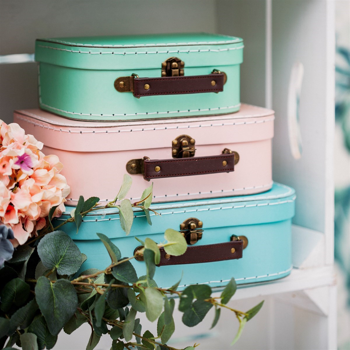 Set of 3 Pastel Retro Suitcases