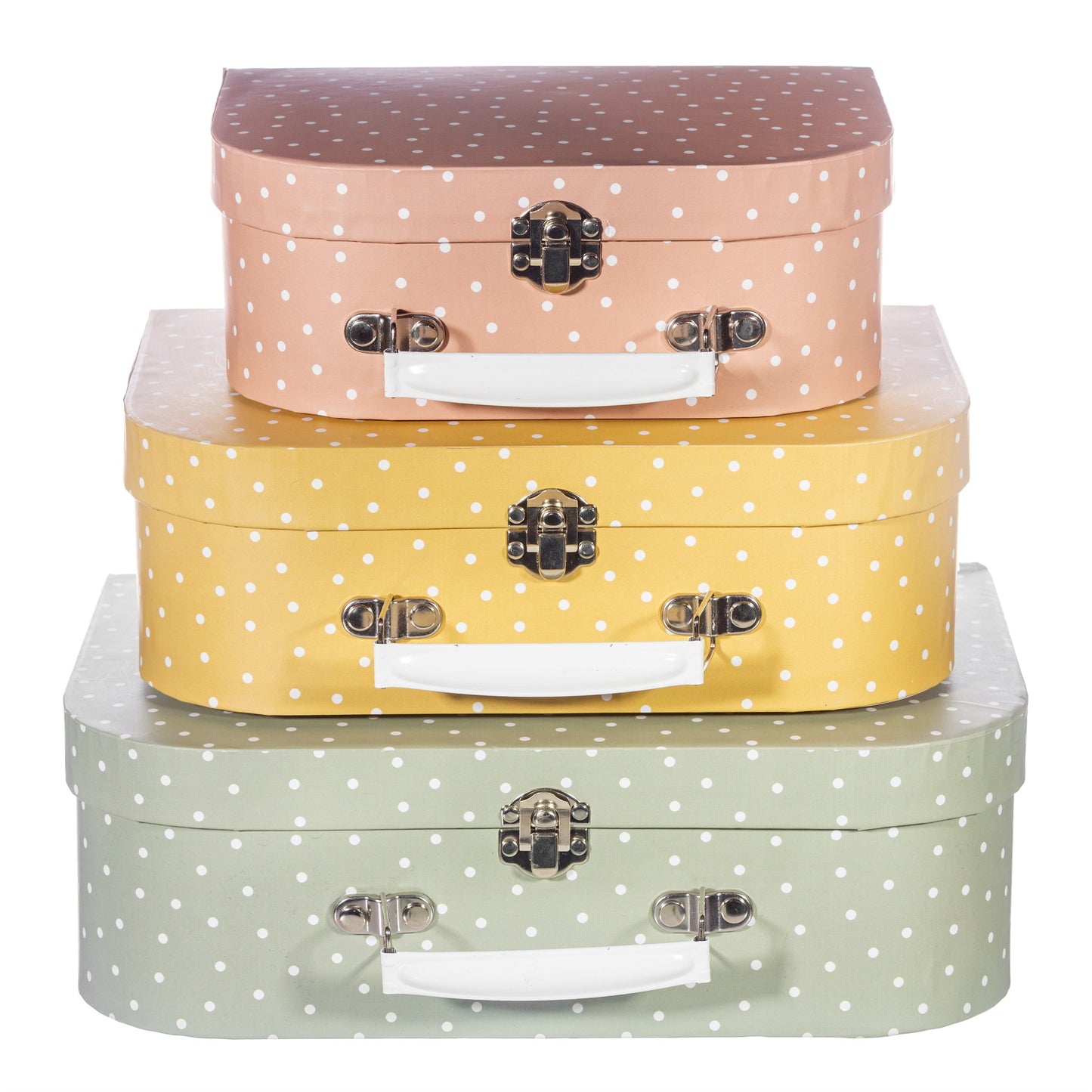 Earth Tones Spotted Suitcase - Set Of 3