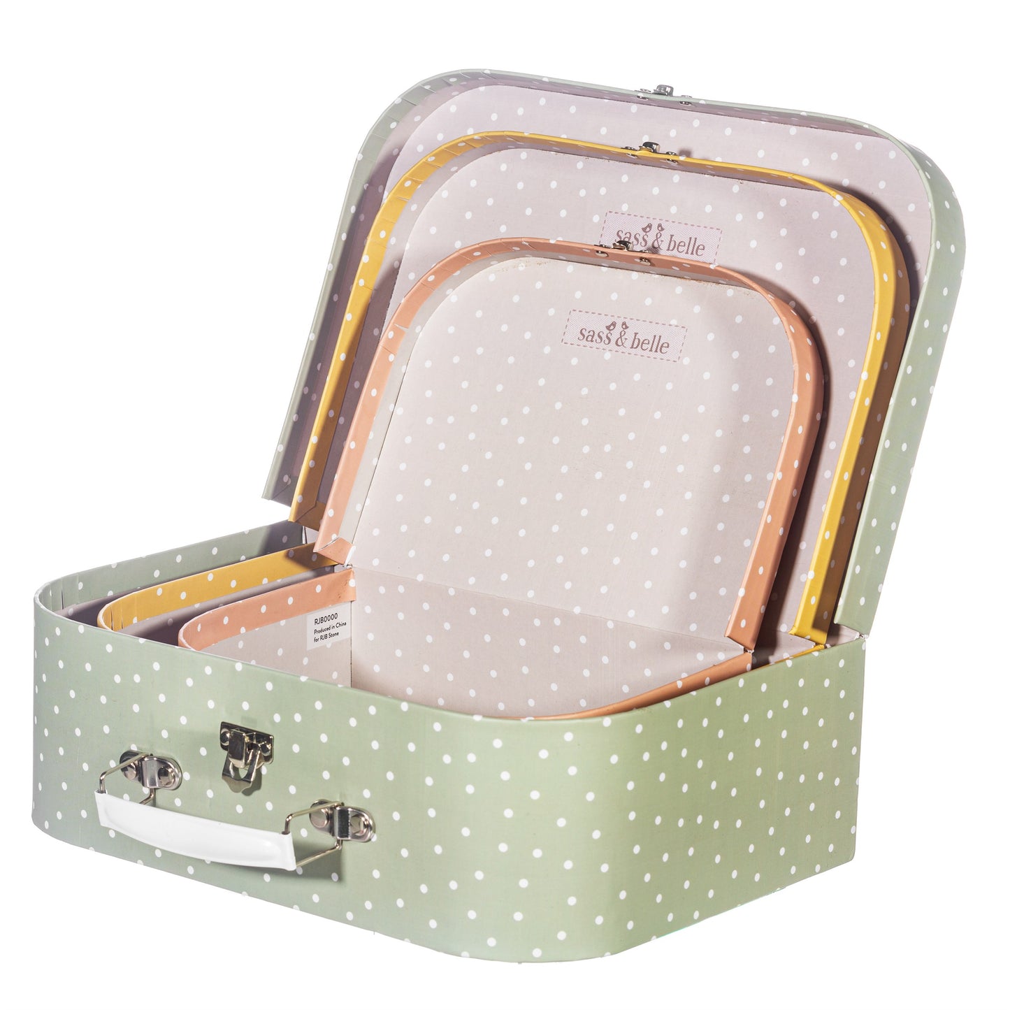 Earth Tones Spotted Suitcase - Set Of 3