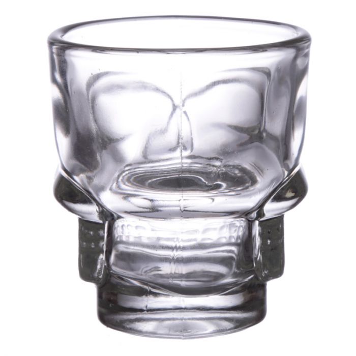 Set of 2 Skulls and Roses Glass Skull Shot Glasses (60ml)