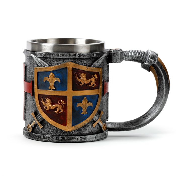 Decorative Coat of Arms Gold & Silver Tankard