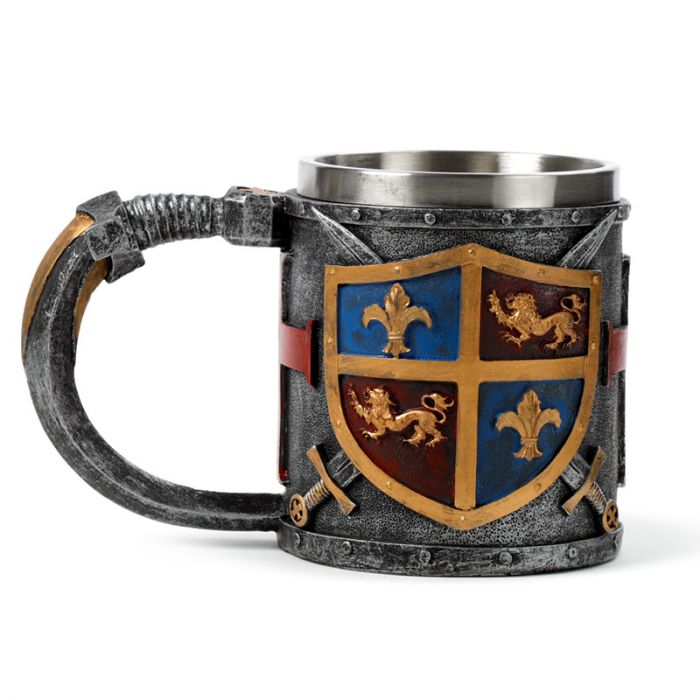 Decorative Coat of Arms Gold & Silver Tankard