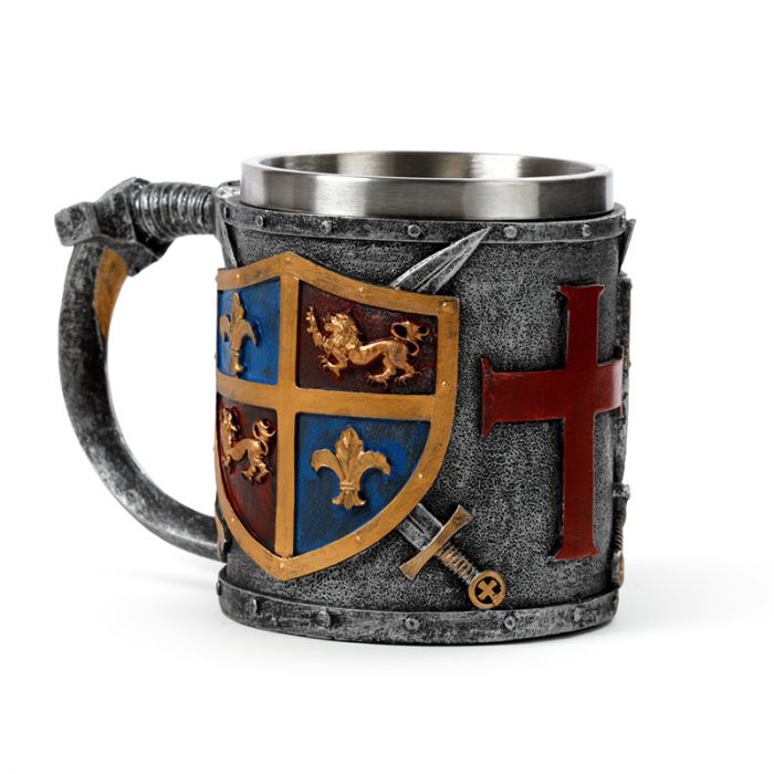 Decorative Coat of Arms Gold & Silver Tankard