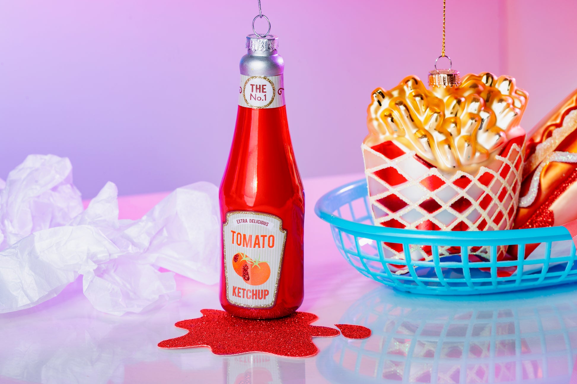 Red Ketchup Bottle Bauble from Sass & Belle Festive Food Collection – Christmas Ornament
