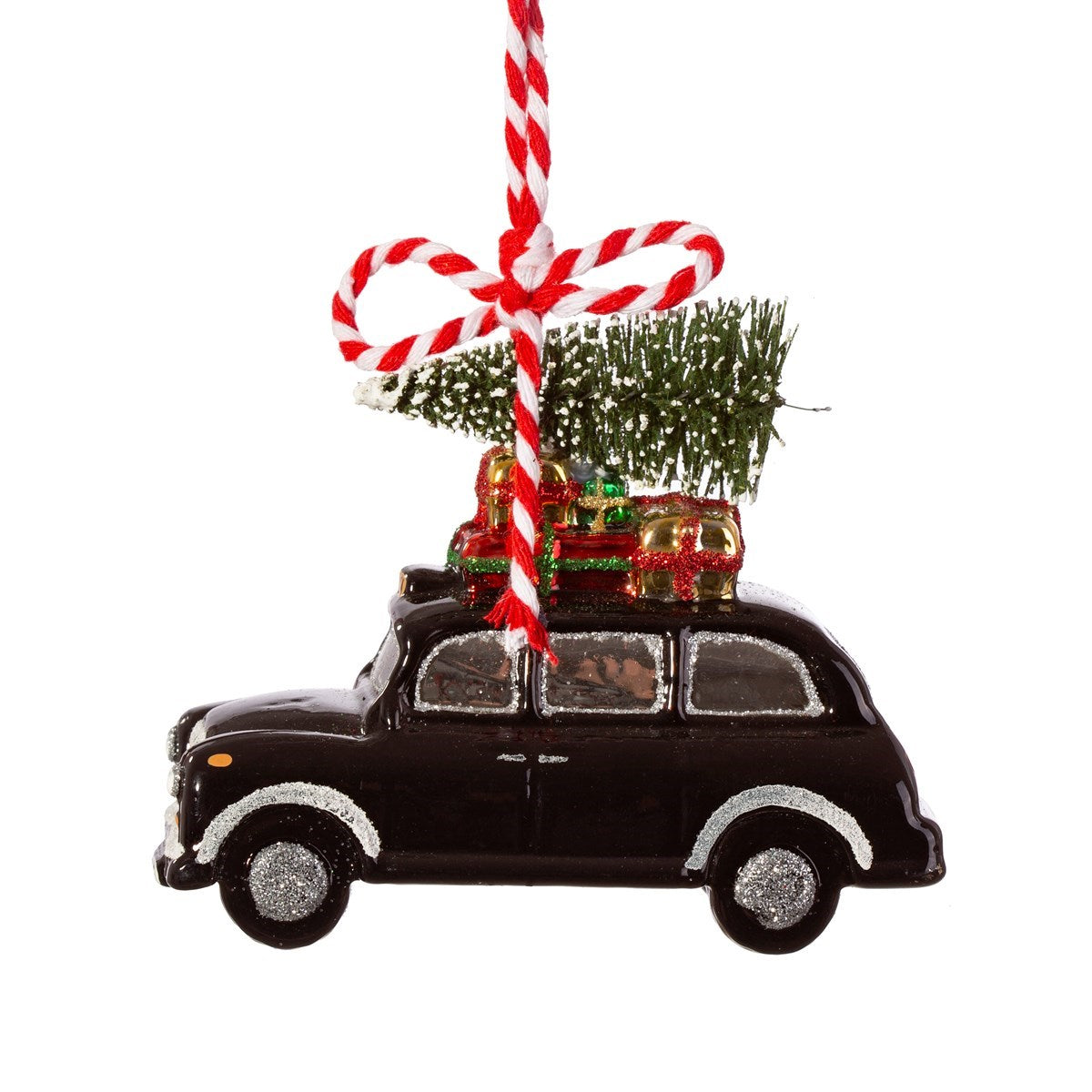 Sass & Belle London Black Cab Christmas Bauble – Glass Taxi Ornament