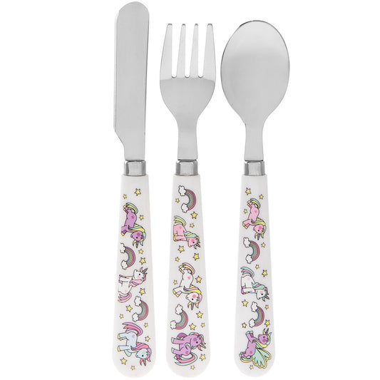 Lesser & Pavey Little Stars Unicorn Cutlery Set – 3 piece kids knife, fork and spoon.