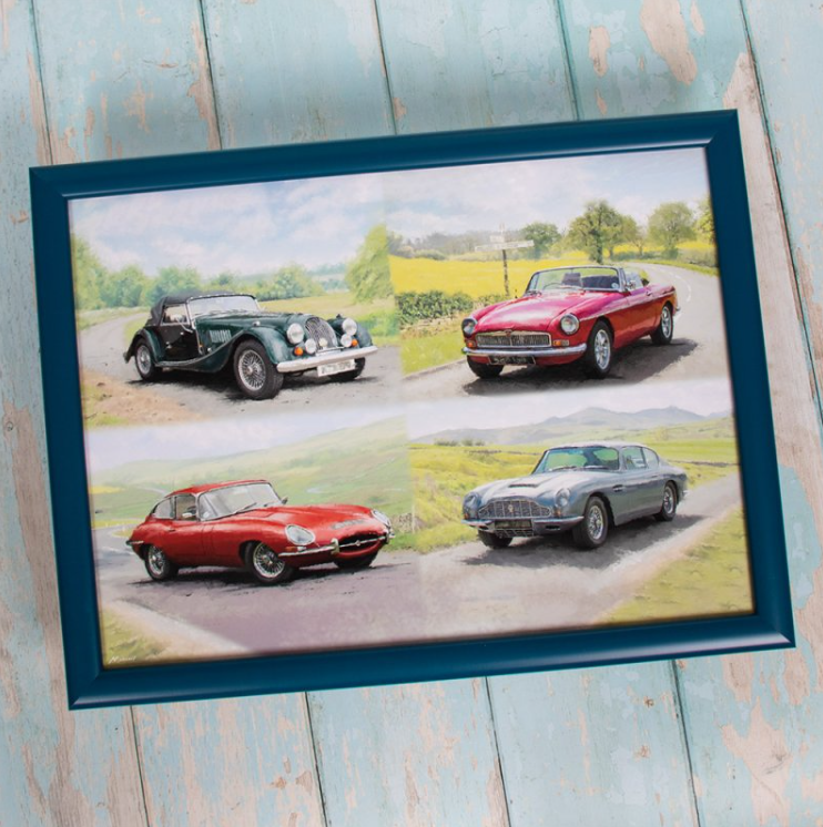 Vintage car design lap tray for meals laptop breakfast sofa use