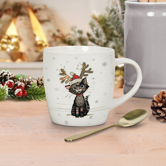 Bug Art Christmas Kitten Mug