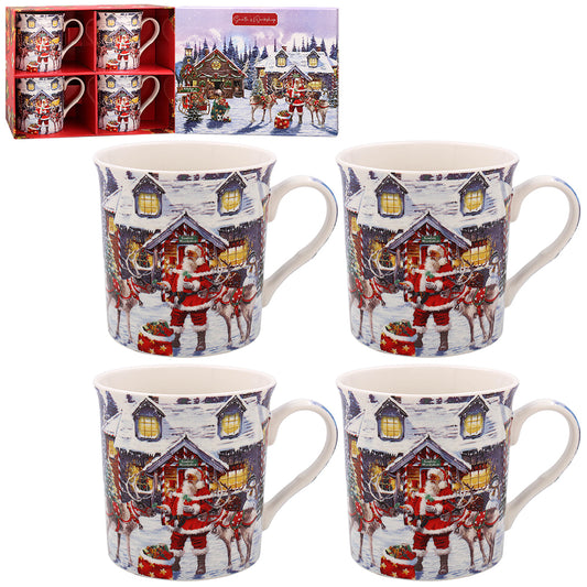 Santa's Workshop Set of 4 Mugs by The Macneil Studios