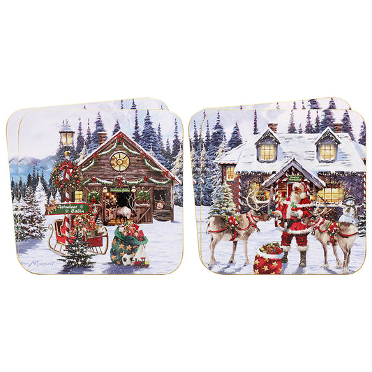 Santa's Village Set of 4 Coasters