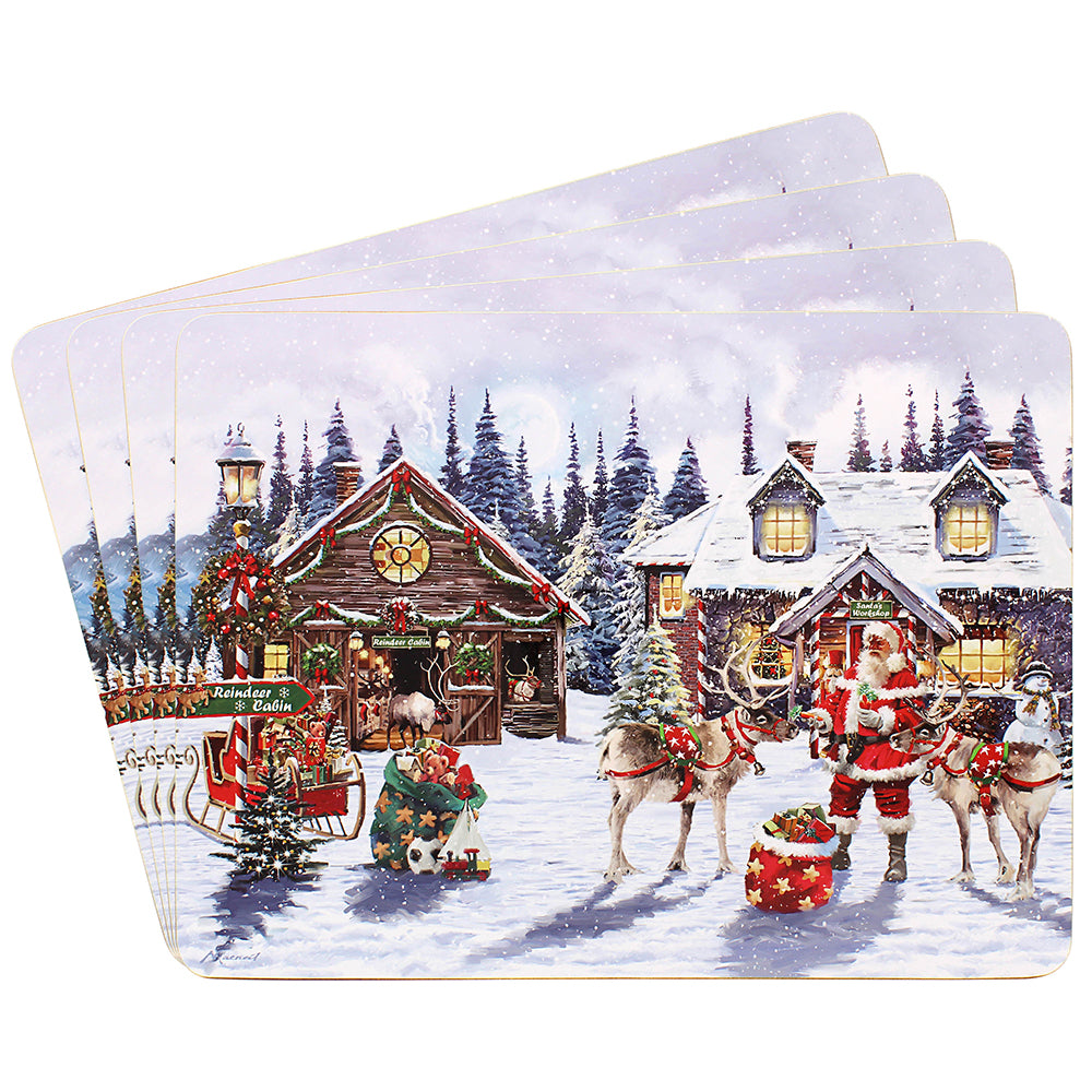 Santa's Village Set of 4 Placemats